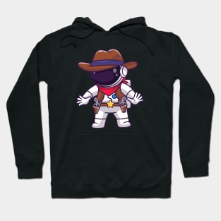 Cute Astronaut Cowboy Cartoon Hoodie